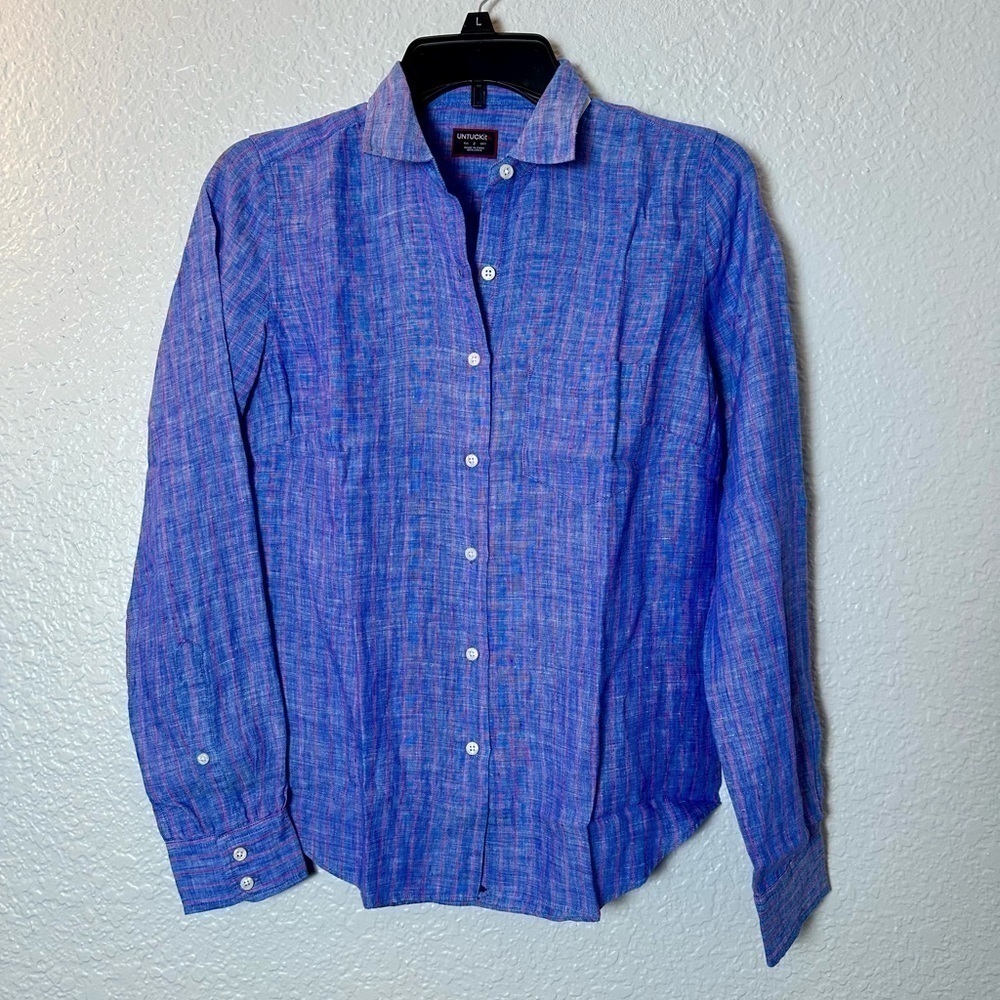 UNTUCKit Heathered Blue-Purple Button Front Shirt